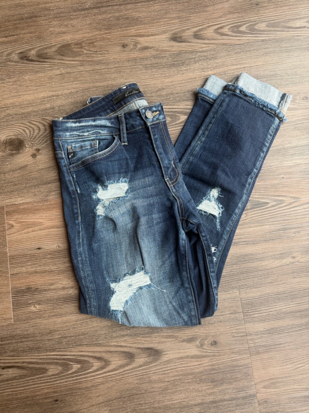 KanCan Distressed Dark Blue Skinny Jeans